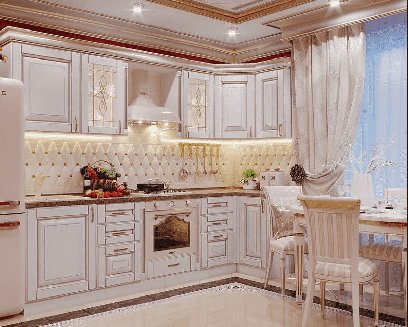угловая кухня в классическом стиле в Сыктывкаре