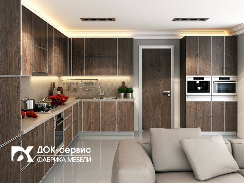 угловая кухня в алюминиевой рамке в Сыктывкаре
