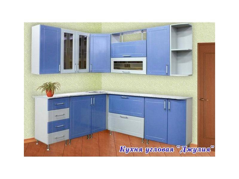 голубая угловая кухня джулия в Сыктывкаре