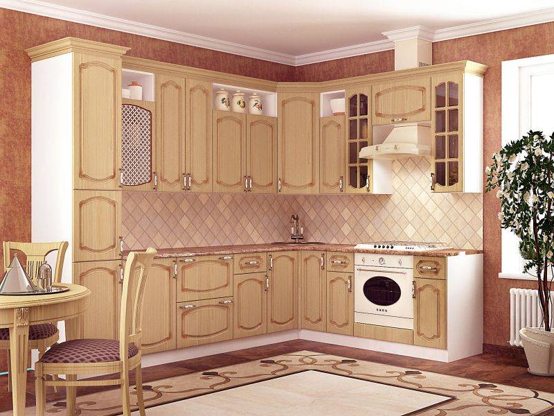 угловая кухня дуб беленый с патиной орех в Сыктывкаре