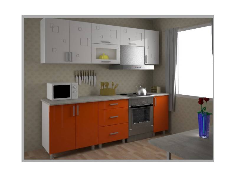 кухонный гарнитур прямой orange в Сыктывкаре