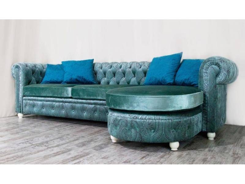 диван chesterfield с оттоманкой в Сыктывкаре