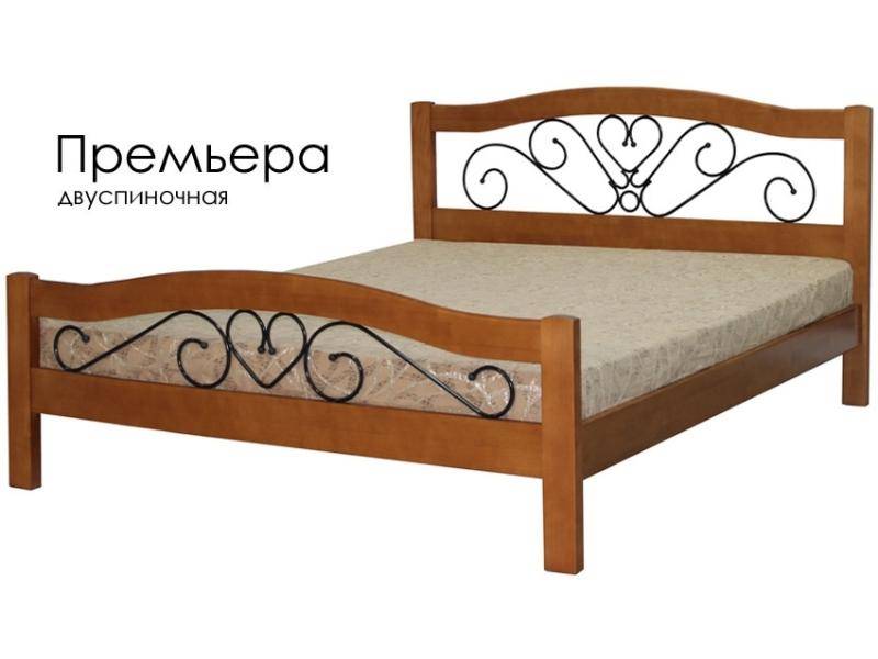 кровать премьера из массива сосны с элементами ковки в Сыктывкаре