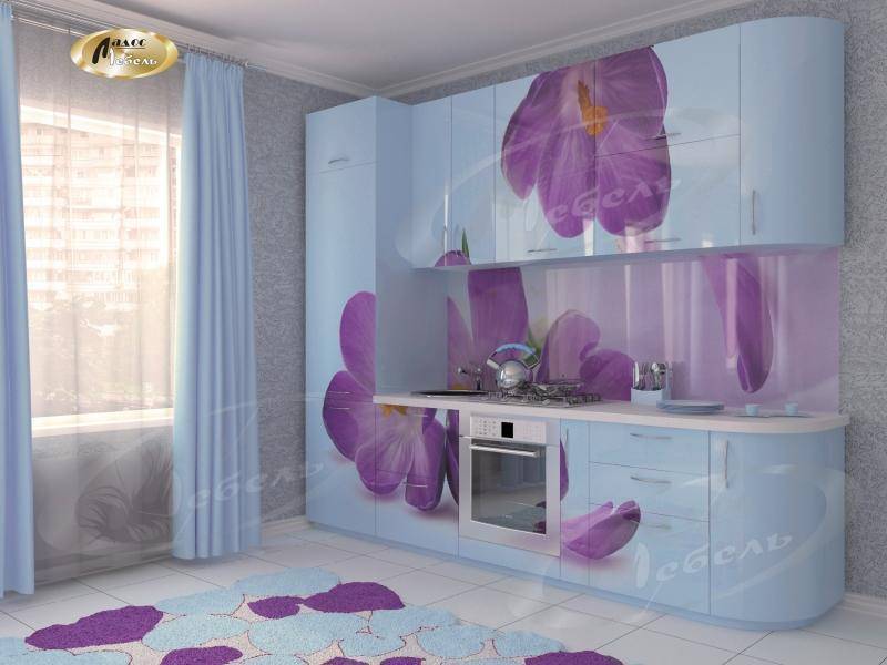 кухня прямая «крокус blue» в Сыктывкаре