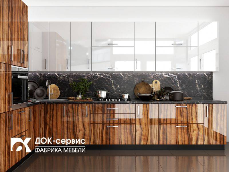 угловая глянцевая кухня в Сыктывкаре