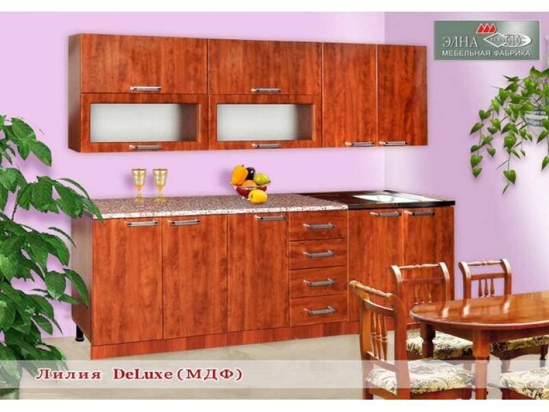 кухня прямая лилия deluxe (мфд) в Сыктывкаре