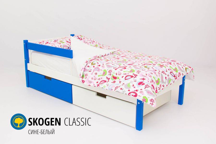 детская кровать skogen classic сине-белый в Сыктывкаре