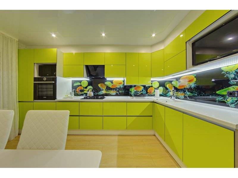глянцевая кухня в современном стиле lemon drop в Сыктывкаре