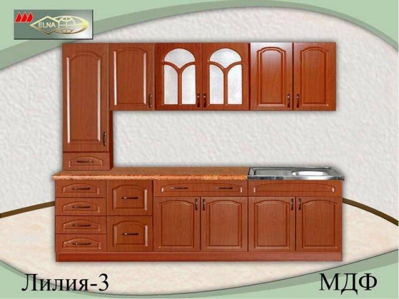 кухня прямая лилия 3 (мдф) в Сыктывкаре