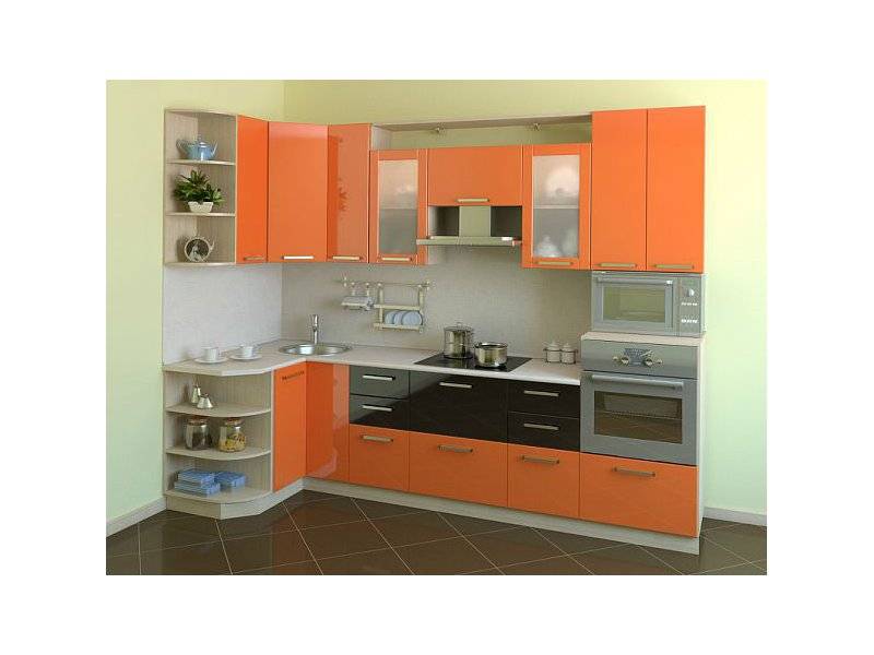оранжевая угловая кухня малика в Сыктывкаре
