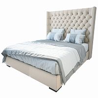 кровать двуспальная 160х200 бежевая из велюра jackie king в Сыктывкаре