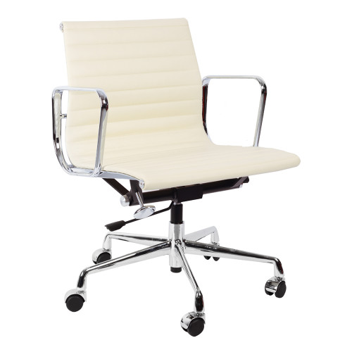 кресло eames style кремовая кожа в Сыктывкаре