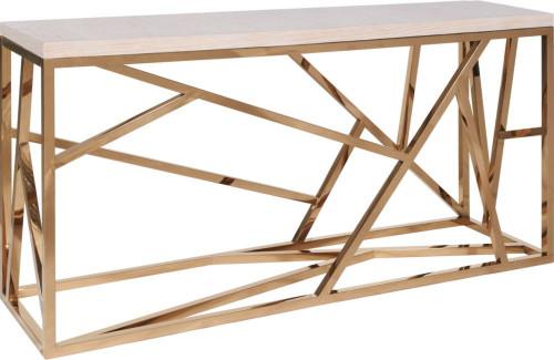 консоль geometric 180x50x90 золото, светлая столешница в Сыктывкаре