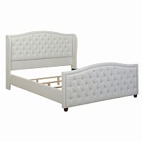 кровать двуспальная 160х200 белая из велюра marcella в Сыктывкаре