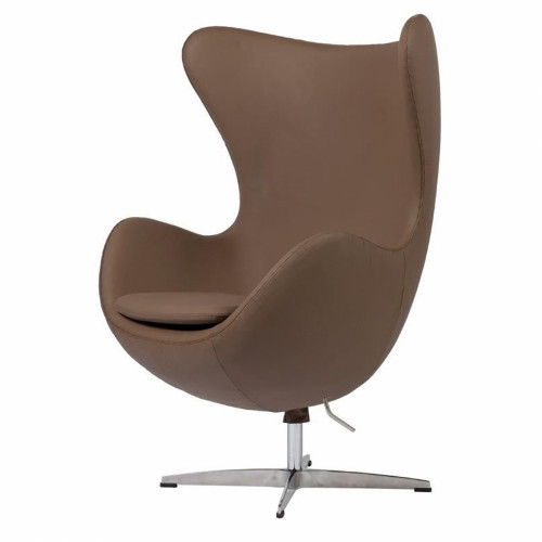 кресло egg chair кожа коричневое в Сыктывкаре