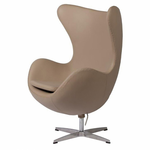 кресло egg chair кожа темно-бежевое в Сыктывкаре