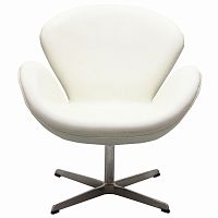 кресло swan chair экокожа белое в Сыктывкаре