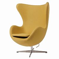 кресло egg chair кашемир желтое в Сыктывкаре