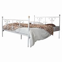 кованая двуспальная кровать 180х200 с двумя спинками белая симона в Сыктывкаре