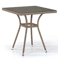 стол из иск. ротанга t282bnt-w56-70x70 light brown в Сыктывкаре