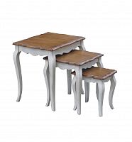 консольные столики комплект mobilier de maison белые с коричневой столешницей в Сыктывкаре