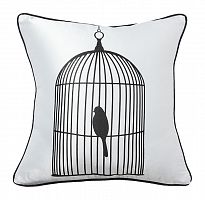 подушка с птичкой в клетке birdie in a cage white в Сыктывкаре