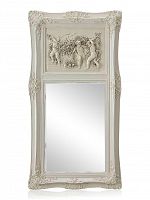 зеркало настенное прямоугольное в высокой белой раме францини distressed chalk white в Сыктывкаре