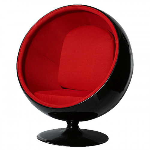 кресло eero ball chair черно-красное в Сыктывкаре