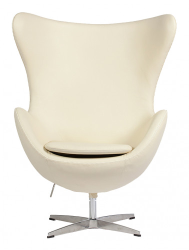кресло egg chair кожа кремовое в Сыктывкаре