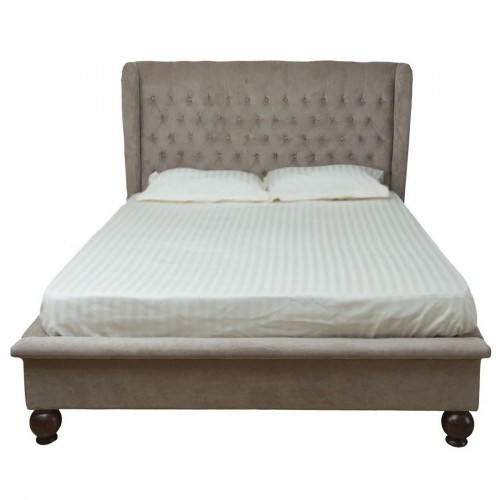 кровать двуспальная 160х200 из велюра бежевая bliss в Сыктывкаре