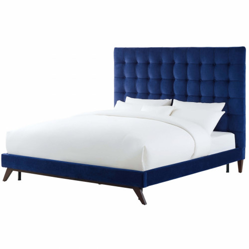 кровать eden 90х200 синий велюр р в Сыктывкаре