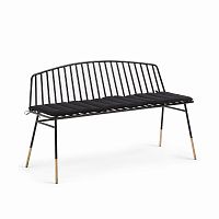 siena bench 120 черный металл черная ткань от la forma (ex julia grup) в Сыктывкаре