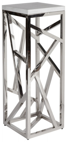 консоль geometric высокая 40x40x110 металл, белая столешница в Сыктывкаре