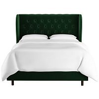 кровать двуспальная 160х200 зеленая с каретной стяжкой reed wingback emerald velvet в Сыктывкаре