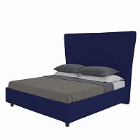 кровать двуспальная 180х200 синяя из велюра quicksand в Сыктывкаре