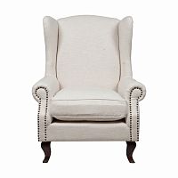 кресло collins wingback chair кремовая ткань в Сыктывкаре