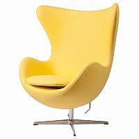 кресло egg chair кожа желтое в Сыктывкаре