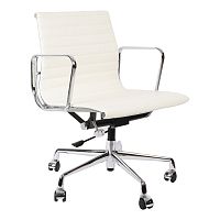 кресло eames style с регулируемой высотой белая кожа в Сыктывкаре