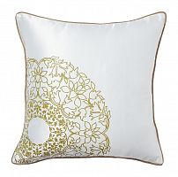 подушка с золотыми цветами flower weaving white в Сыктывкаре
