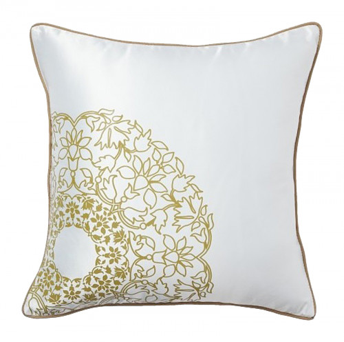 подушка с золотыми цветами flower weaving white в Сыктывкаре