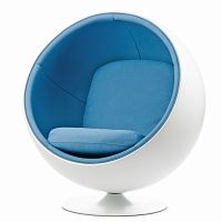 кресло ball chair бело-синее в Сыктывкаре