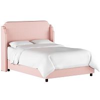 кровать двуспальная с мягкой спинкой 180х200 розовая aurora wingback blush в Сыктывкаре