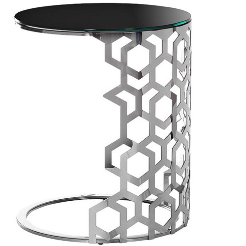 стол приставной silver circle 50x50х60 черный, серебро в Сыктывкаре