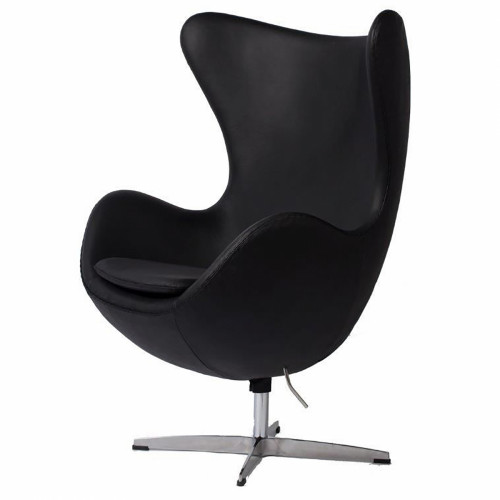 кресло egg chair кожа черное в Сыктывкаре
