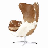 кресло egg chair коричнево-белое в Сыктывкаре