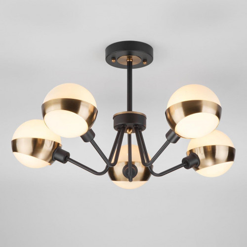 потолочная люстра eurosvet jasper 70093/5 черная белая в Сыктывкаре