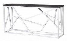 консоль geometric 180x50x90 хром, темно-коричневая столешница в Сыктывкаре