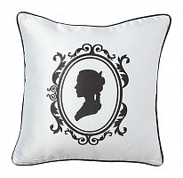 подушка с изображением женского силуэта ladies' profile white в Сыктывкаре