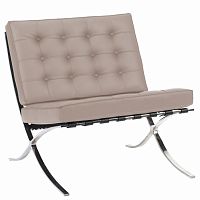 кресло barcelona chair кожа серое в Сыктывкаре