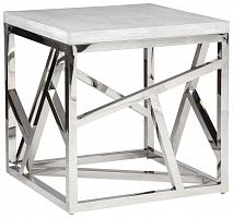стол журнальный geometric маленьки белый хром в Сыктывкаре